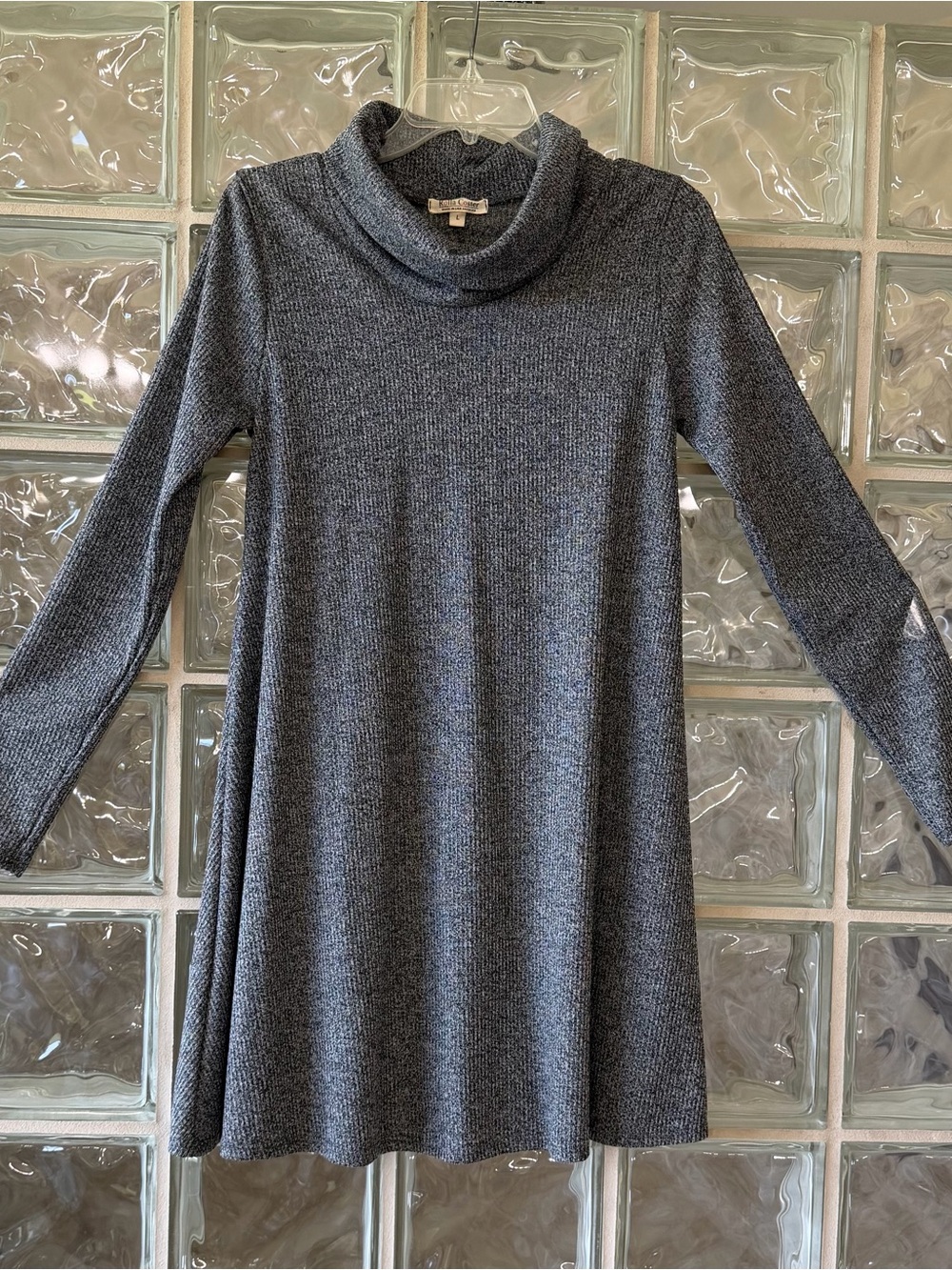 Rolla Coster Charcoal Cowl Neck Sweater Dress Size Large Made in LA